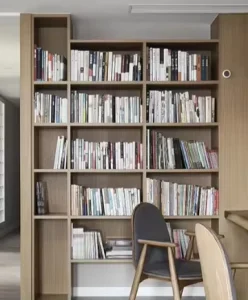 Custom Wooden Bookshelf with Desk Modern Wall Storage Cabinet for Home Office Library Factory Price