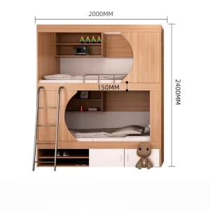 Custom Wooden Bunk Bed with Curtain Modern Storage Design for Dormitory Hotel and Apartment Use OEM Brand