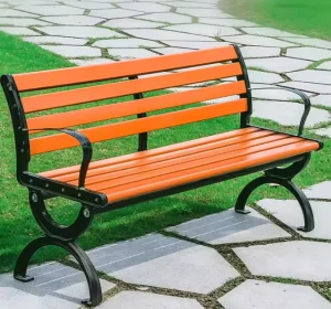 Custom Wooden Long Bench Public Park Bench Seat 3 Seaters Long Wooden Outdoor Bench