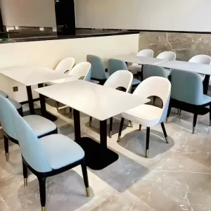 Custom designed Restaurant Dining Sets Durable Metal Furniture Suitable for Hotels and Kitchens