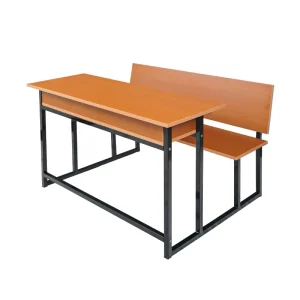 Custom designed School Bench with Backrest and Drawers for Comfortable Seating in the Hall Integrated Desk and Chair Set