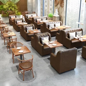 Custom made Solid Wood Modern Minimalist Restaurant Furniture Tables Chairs for Commercial Hotel Bar Lounge Dessert Caf
