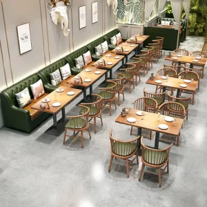 Custom-made Solid Wood Modern Minimalist Restaurant Tables Chairs for Commercial Use Restaurants Hotels Bars Dessert Cafs