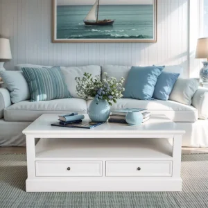 Customizable 2 Drawers Coffee Table 120cm Modern Decorative Coffee Table for Living Room