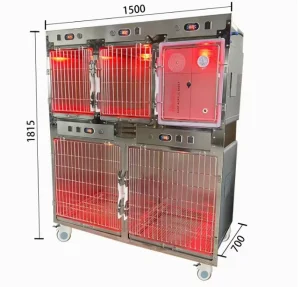 Customizable 304 Stainless Steel Veterinary ICU Cage Factory Direct Oxygen Therapy Cage for Pet Clinics
