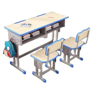 Customizable Adjustable Desk and Chair School Sets School Desks and Chairs Double Student Chair and Table