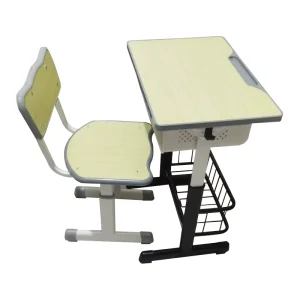 Customizable Adjustable Hight Desk and Chair Single Student Chair and Table Sets for Tutorial Class