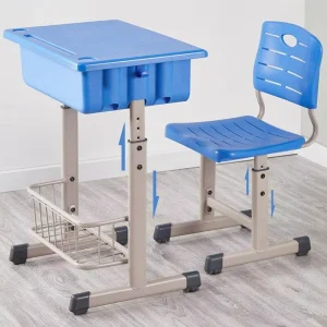Customizable Children’s School Furniture Desk and Chair Adjustable Student Tables and Chairs Single School Desk and Chair Set
