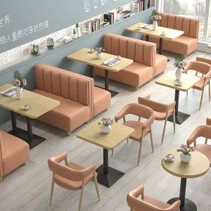 Customizable Color PU Leather Modern Panel Foldable Restaurant Booth and Table Set for Hotel Cafe Outdoor Use
