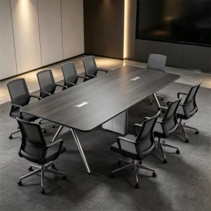 Customizable Color Solid Wood Executive Conference Table Chair Set Modern Commercial Hotel Boardroom 8 10 Person