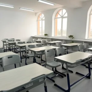 Customizable Designed Modern Height Adjustable Desk and Wood Chair for Student Classroom and Home Office School Set