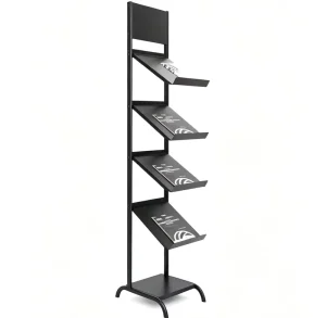 Customizable Detachable Brochure Display Rack Portable Movable Floor Standing Magazine Flyer Catalog Holder