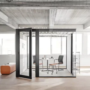 Customizable Durable Aluminum Prefabricated Office Glass Cubicle Partition Solutions Room in Room Dividers Commercial Spaces