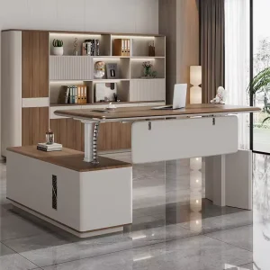 Customizable Durable Modern Ergonomic Adjustable Freestanding Extendable L shaped Executive Office Desk Eco Friendly