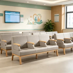 Customizable Durable Modern Medical PU Fabric 3 Seater Hospital Waiting Chair Adjustable Extendable Removable Cover for Hotels