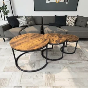 Customizable Durable Modern Metal Wood 3 Tier Foldable Coffee Table Easy Clean Home Furniture Living Rooms