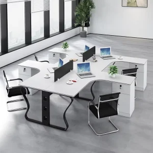 Customizable Durable Modern Modular Wood Adjustable Computer Workstation 120 Degree Triangle Office Table File Drawer Storage