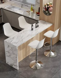 Customizable European Design Modern Sponge Material Commercial Use High Bar Stool with Backrest Lift Stool