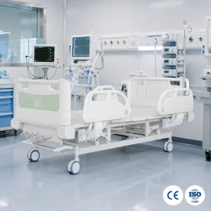 Customizable Four Function Manual Hospital Nursing Bed with Iron Frame Four Rockers 3 Year Warranty for Medical Patient Care
