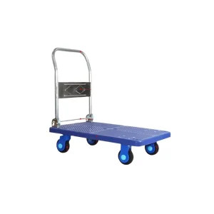 Customizable Four Wheel Folding Push Cart with Silent Platform Trolley Convertible Hotel Hand Truck for Carrying OEM Support