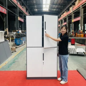 Customizable Four-door Steel Filing Cabinets with Glass Doors Adjustable Storage for Office Hotel School Use