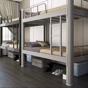 Customizable Heavy Duty Steel Bunk Bed Boltless Design Thickened Metal Dormitory Bed for School Staff