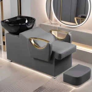 Customizable High end Salon Barber Shop Chair New Style Modern Leather Shampoo Chair Metal Frame High Density Sponge Comfortable