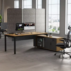 Customizable L Shape Office Computer Table Modern Style White Manager Executive Desk