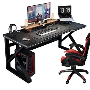 Customizable L shaped Steel Computer Desk and Chair Set Model A85 for E sports Office Home Study Library Use