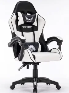 Customizable Leather Gaming Swivel Chair with 360 Degree Swivel Nylon Base Industrial Design for Home Office Optimal Comfort