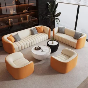 Customizable Leather Reconfigurable Deep Seating Couch Frame Living Room Sofa Set Assorted Colors 1+2+3+4 Apartment Hotel Villa