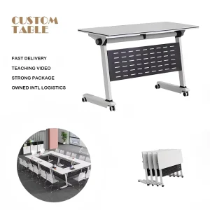Customizable Modern Design Folding Training Table with Chair for School Conference Room Meeting Study Luxury Office Desk