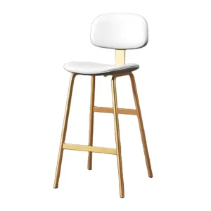 Customizable Modern European Design Bar Chair High Stool with Backrest PU Material Light Luxury Commercial Use