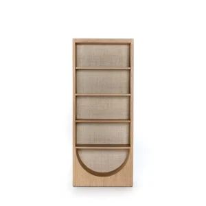 Customizable Modern French Solid Wood Bookshelves Open Office Bookcase for Home Office or Living Room Elegant Wooden Furniture