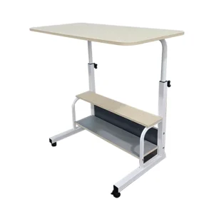 Customizable Modern Hospital Height Adjustable Mobile Portable Metal Medical Dining Overbed Table