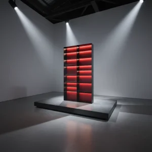 Customizable Modern Living Room Furniture Multi functional Storage Display Unit Aluminum Bookshelf with LED Light Back