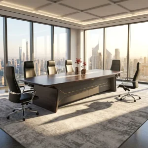 Customizable Modern Office Conference Tables Metal and Panel Wood Style for Meeting Room Desks