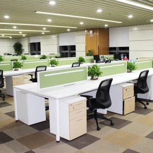 Customizable Modern Open Screen Office Modular Cubicle 2 Person Commercial Computer Desk Convertible Extendable Workstations