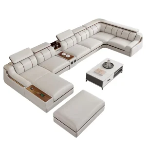 Customizable Modern Simple Luxury Microfiber Reclining Multi Functional Living Room Furniture Set