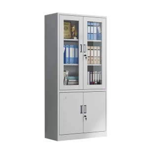 Customizable Modern Steel Office Storage File Cabinets with Glass Doors for Offices School & Home Office