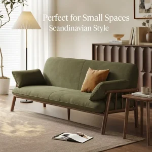 Customizable Nordic Solid Wood Three Seat Modern Sectional Sofa Eco Friendly Compact Apartment Hotel Living Room Furniture