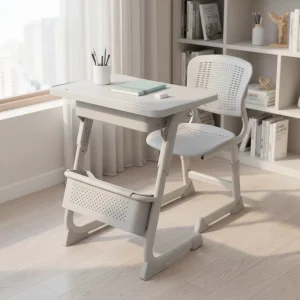 Customizable Premium Modern Compact Student Desk Chair Set Durable Comfortable Eco Friendly Height Adjustable School Home Office