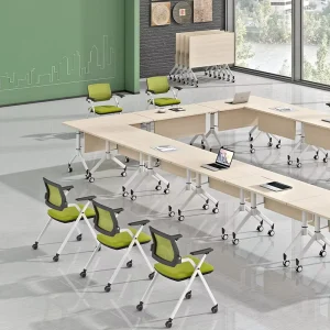 Customizable School Conference Room Furniture Foldable Training Table With Movable Wheels