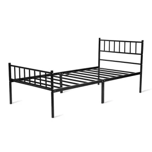Customizable School Home Hotel Bed Simple Design Square Tube Metal Bed Modern Student Bed Dormitory