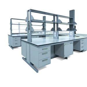 Customizable Science Table With Fumehood Chemical Resistant Lab Work Bench For Industrial Labs Furniture Integration