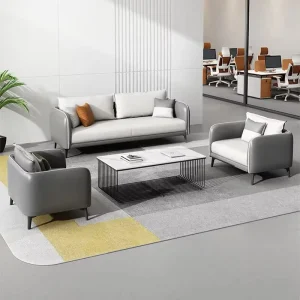 Customizable Sofas Ideal for Business Meetings Leather Minimalist Modern Sofa Sets Office and Home Office Areas