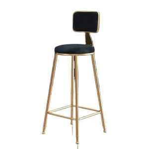 Customizable Sponge Seat Modern European Design High Bar Stool with Backrest Non Foldable for Commercial Use Office Bar Settings