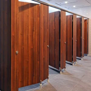 Customizable Waterproof Wooden Panel Toilet Partition Bathroom HPL Panels Changing Room Shower Cubicles Set
