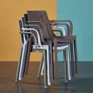 Customization Eco-friendly PP Plastic Stackable Lightweight Portable Modern Design Garden Chair Waterproof Durable Outdoor