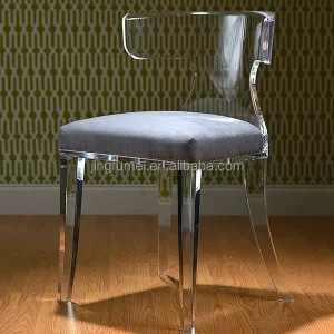 Customization High Quality Acrylic Smoke Gray Dining Chair Customized Clear Chair Lucite Salon Waiting Room Wedding Chairs